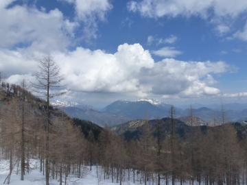 in der Bildmitte der Untersberg, links das Lattengebirge