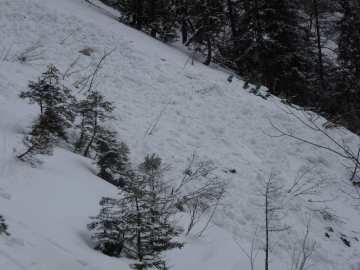 viele Lawinenknollen am Ende der Roßgasse
