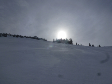 Peitingköpfl auch unverspurt, aber massiv windbearbeitet