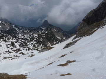 viel Schnee und viele Wolken