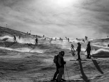 massive Schneetänzeransammlung