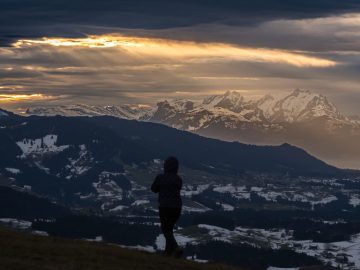 am Dreiländerblick, Säntis on fire